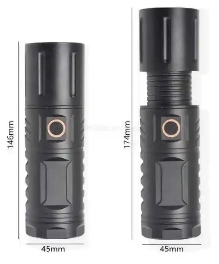 2000 High Lumen Type-C USB Rechargeable Multipurpose Flashlight